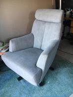 Grijze draaifauteuil, Moins de 75 cm, Enlèvement, Utilisé, 75 à 100 cm
