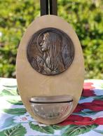 benitier bois imitation marbre medaillon vierge (ph25), Enlèvement ou Envoi