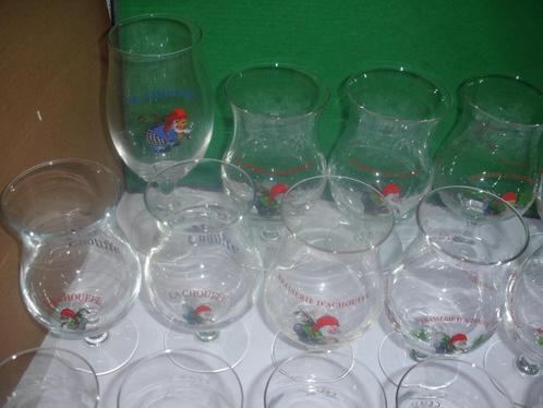 La Chouffe bierglazen, nog 11 verschillende aan 1,5 en 2,50, Verzamelen, Biermerken, Zo goed als nieuw, Glas of Glazen, Duvel