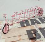Zeldzaam Antiek 1960 Tandem roze 6-persoons Miniatuur fiets, Ophalen of Verzenden