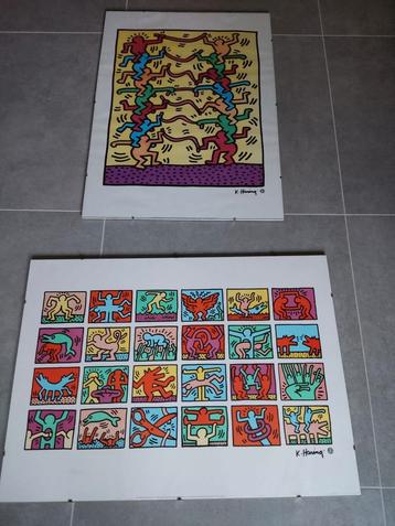 2 schilderij Keith Haring  beschikbaar voor biedingen