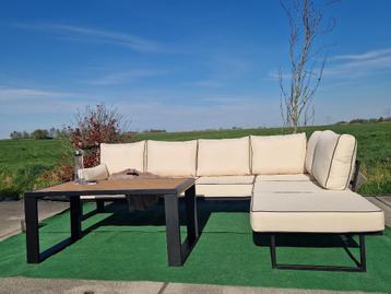 Loungeset van staal/gepoedercoat Loungebank Lounge set, Tuin en Terras, Overige materialen, 6 zitplaatsen, Bank, Nieuw