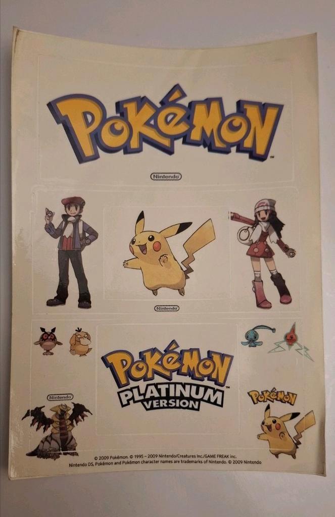 Pokémon Platinum Version Stickers ( NIntendo 2009 ), Verzamelen, Speelkaarten, Jokers en Kwartetten, Zo goed als nieuw, Verzenden