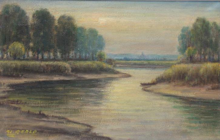 Urbain Gerlo (1897-1986): De Durme (O/D, 90 x 65 cm), Antiek en Kunst, Kunst | Schilderijen | Klassiek, Ophalen of Verzenden