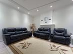 🔥 Salon complet Relax en cuir noir 3+2+1 places 🔥, Enlèvement, Cuir