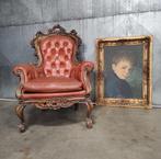 Duo Barokke Chesterfield Fauteuils, Huis en Inrichting, Gebruikt, Industrieel Brocante, 75 tot 100 cm, Ophalen of Verzenden