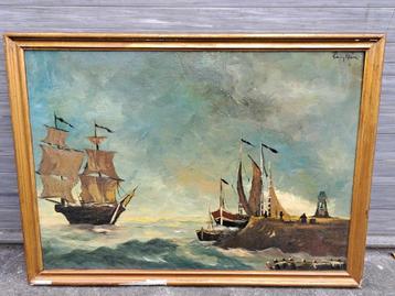 huile sur panneau marine signe p klein beschikbaar voor biedingen