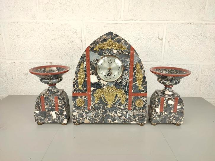 Antiek marmeren klokstel, Antiek en Kunst, Antiek | Klokken, Ophalen