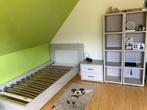Bed, nachtkast, 2 decoratiekasten en bureau in licht grijs., Ophalen, Gebruikt, Eenpersoons, Overige maten
