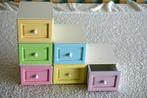 6 magnetische ladenkastjes in beschilderd hout, Minder dan 50 cm, Ophalen of Verzenden, Zo goed als nieuw, Minder dan 25 cm