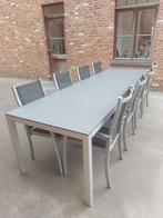 Bureautafel/tuintafel in trespa en geborstelde aluminium, Ophalen, Gebruikt, Rechthoekig, Aluminium