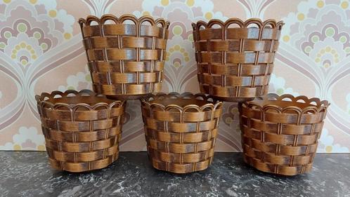 5 vintage bloempotjes Emsa 70ies, Verzamelen, Retro, Ophalen of Verzenden