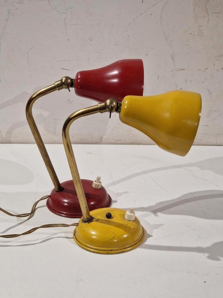 Retro geel en rode Hala zeist lampen , tafellamp , nachtlamp, Antiek en Kunst, Antiek | Verlichting, Ophalen of Verzenden