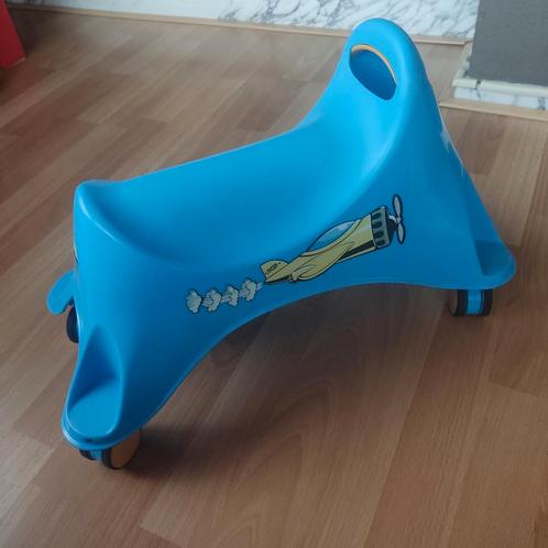 Whirlee loopfietsje blauw met vliegtuig, Kinderen en Baby's, Speelgoed | Buiten | Voertuigen en Loopfietsen, Gebruikt, Loopfiets