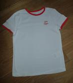 JBC witte tshirt met rode boordjes (152), Meisje, Ophalen of Verzenden, Zo goed als nieuw, Shirt of Longsleeve