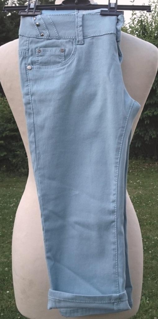 stretch capri jeans licht blauw NIEUW M/38, Neuf, Trois-quarts, Taille 38/40 (M), Enlèvement ou Envoi