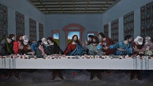 jesus painting the holy cene, by joky kamo, sold ❗, Antiquités & Art, Art | Peinture | Moderne, Enlèvement