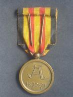 Médaille belge commémorative guerre de 1870-1871, Armée de terre, Envoi, Ruban, Médaille ou Ailes