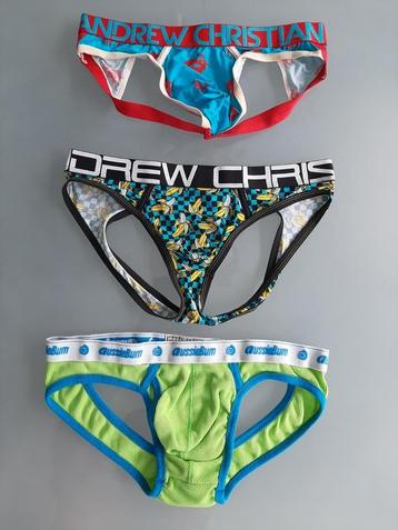3 Heren  sexy Jockstraps, Enlèvement ou Envoi, Bleu, Aussiebum, Slip