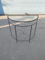 Bijzettafel - sidetable in metaal en glas, Huis en Inrichting, Tafels | Bijzettafels, Ophalen, Zo goed als nieuw