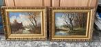 2 vintage mooie schilderijen .Getekend.. €30 per stuk, Antiek en Kunst, Ophalen of Verzenden