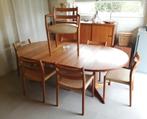 7 Niels O. Møller stoelen met uitschuifbare eettafel retro, Brun, Enlèvement, Bois, Cinq, Six Chaises ou plus