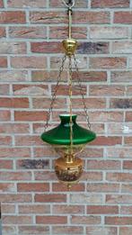 Quinqué/vergulde bronzen hanglamp met opaline kap, Antiek en Kunst, Ophalen