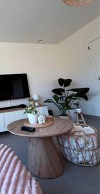 Eiken salontafel, Huis en Inrichting, Tafels | Salontafels, Ophalen, 50 tot 100 cm, Landelijk/ scandinavisch, Minder dan 50 cm