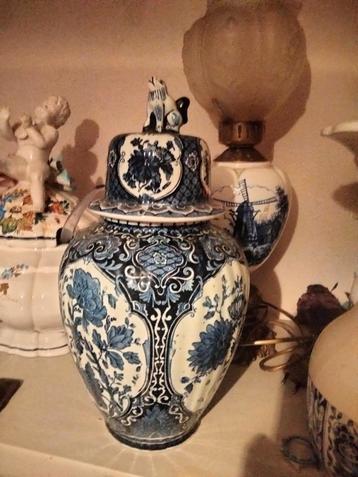 Foo dog Delfts blauwe vaas jaren 50 beschikbaar voor biedingen