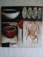 2 decoratieve canvassen (60x60cm), Ophalen, 50 tot 75 cm, Zo goed als nieuw, Schilderij