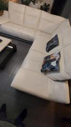 Canapé d'angle Chateau Dax en cuir blanc avec relax, Enlèvement