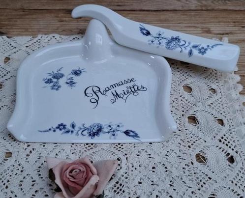 Franse porseleinen handvegertje en blik, Ramasse Moiettes, Antiek en Kunst, Curiosa en Brocante, Ophalen of Verzenden