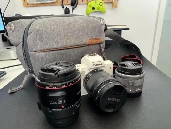 Canon M50 Mark II + Prime & lenzen, Audio, Tv en Foto, Fotocamera's Digitaal, Gebruikt, Compact, Canon, Ophalen