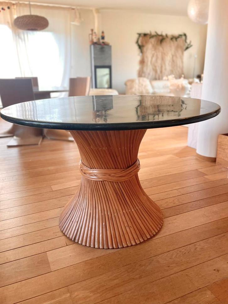 Table Hollywood Regency Wheat Sheaf avec marbre, Maison & Meubles, Tables | Tables à manger, Comme neuf, Enlèvement