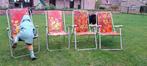 Retro ligstoelen, Tuin en Terras, Ophalen, Gebruikt, Inklapbaar