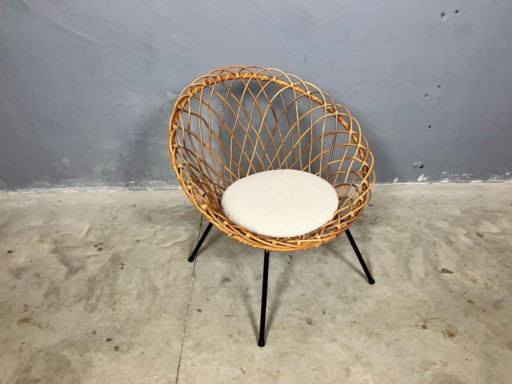 Rohe Nordwolde rotan fauteuil vintage retro sierstoel, Huis en Inrichting, Woonaccessoires | Overige, Gebruikt, Ophalen