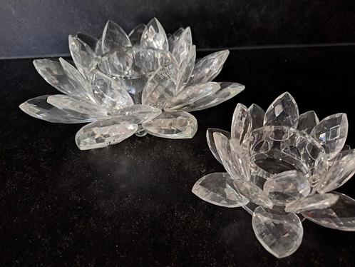 Lot de photophores en forme de fleur de lotus, Antiquités & Art, Antiquités | Verre & Cristal, Enlèvement ou Envoi