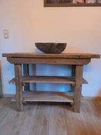 Werkbank - console - massief houten meubilair, Antiek en Kunst, Ophalen