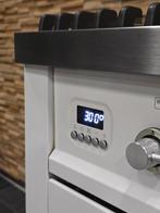 🔥Luxe Fornuis Boretti 90 cm wit + rvs 6 pits 300° oven, 60 cm of meer, Energieklasse A of zuiniger, Ophalen of Verzenden, Zo goed als nieuw
