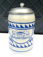 Bierpul van terracotta en tin - Bayernland Halbritter, Ophalen of Verzenden, Zo goed als nieuw, Bierglas