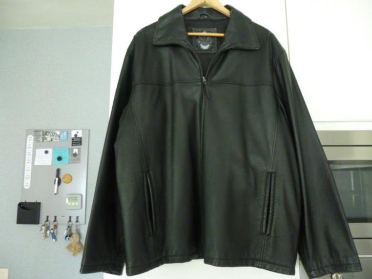 Mooie zwarte lederen jas., Kleding | Heren, Jassen | Winter, Gedragen, Zwart, Ophalen of Verzenden