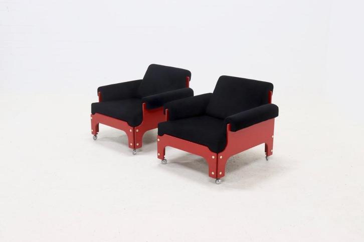 Spectrum SZ85 Fauteuils Jan Pieter Berghoef Jaren 50 60, Huis en Inrichting, Fauteuils, Gebruikt, Hout, Ophalen
