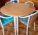 Keukentafel met stoelen, Huis en Inrichting, Rond, Gebruikt, Vier personen, Ophalen
