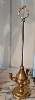 Antiek olielampje brons, Ophalen of Verzenden