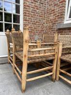 Marrakesh 8 houten stoelen, Ophalen, Bruin, Zo goed als nieuw, Vijf, Zes of meer stoelen