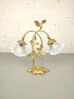 Verguld bronzen lamp met iriserende kelken, Antiek en Kunst, Ophalen of Verzenden