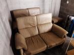 2 x leren zetels met poef made i, Huis en Inrichting, Zetels | Zetels, Ophalen of Verzenden, Zo goed als nieuw, Leer