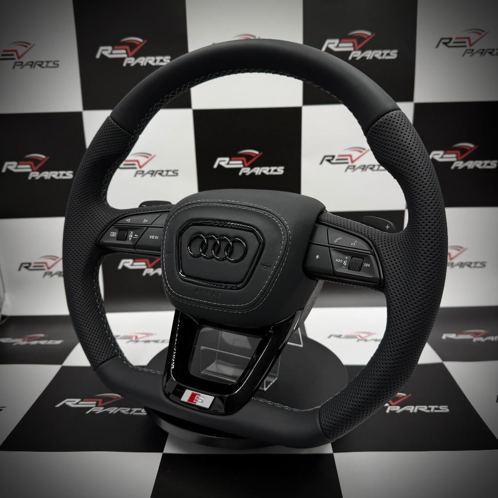 Audi leer black on black stuur compleet S RS S line upgrade, Auto-onderdelen, Besturing, Audi, Nieuw, Ophalen of Verzenden