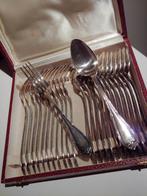 Zilver bestek 12 grote vorken +12 lepels + doos met stempels, Antiek en Kunst, Antiek | Bestek, Ophalen of Verzenden