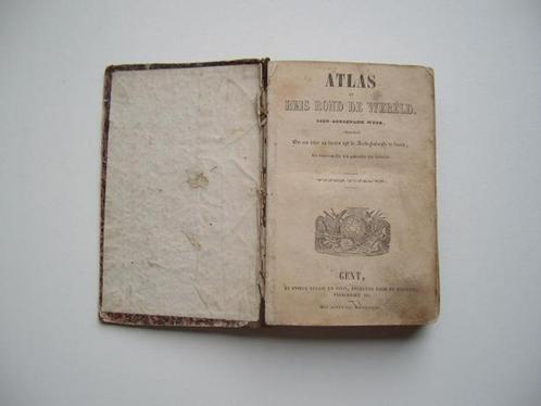 Antiek boek 'Atlas of Reis rond de Werled', Antiek en Kunst, Antiek | Boeken en Manuscripten, Ophalen of Verzenden